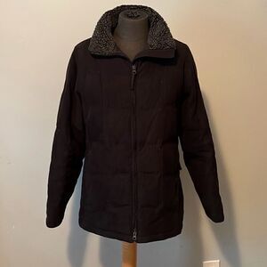L.L. Bean Women's Black Long Sleeve Full Zip Down Winter Coat Size Small